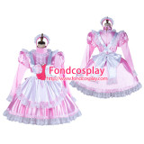 French Sissy Maid Satin Dress Lockable Uniform Cosplay Costume Tailor-Made[G2052]