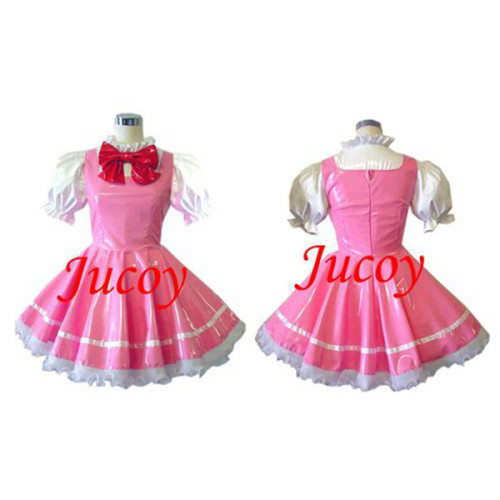 French Sissy Maid Cardcaptor Sakura Kinomoto Sakura Pvc Dress Cosplay Costume Tailor-Made[CK945]