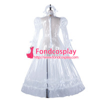 French Sissy Maid Clear Pvc Dress Lockable Uniform Cosplay Costume Tailor-Made[G2210]