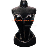 French Sissy Maid Boned Gothic Vinyl Pvc Corset With Collar Club Corset Dress Cosplay Costume Tailor-Made[CK1183]