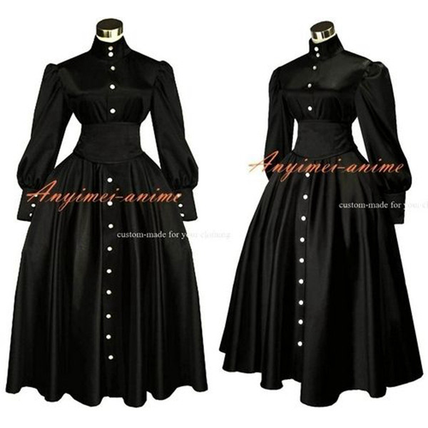 US$ 121.09 - French Sissy Maid Gothic Lolita Punk Ball Gown Black Satin ...