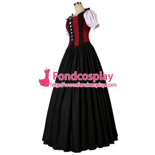 Gothic Lolita Punk Medieval Gown Black Long Evening Dress Jacket Tailor-Made[CK1424]
