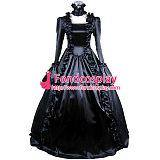 Gothic Lolita Punk Medieval Gown Black Ball Long Evening Dress Jacket Tailor-Made[CK1389]