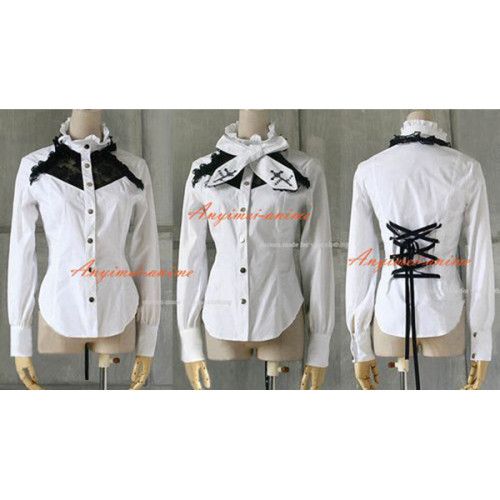 Gothic Lolita Punk Fashion Shirt Coat White Jacket Cosplay Costume Tailor-Made[CK1303]