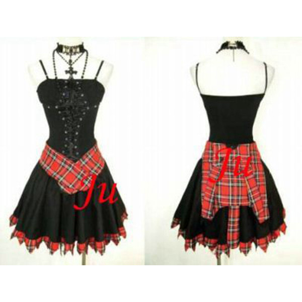 Gothic Lolita Punk Fashion Outfit Dress Cosplay Costume Tailor-Made[CK362]