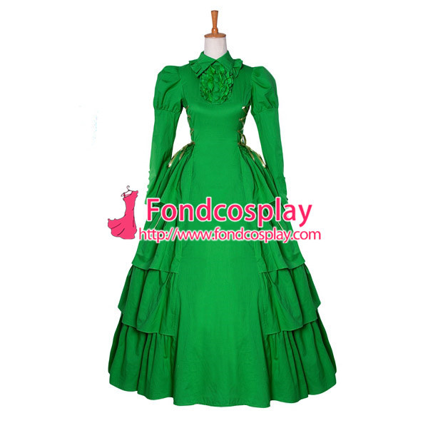 Victorian Rococo Gown Ball Costume Gothic Cotton Costume Tailor-Made[G1113]