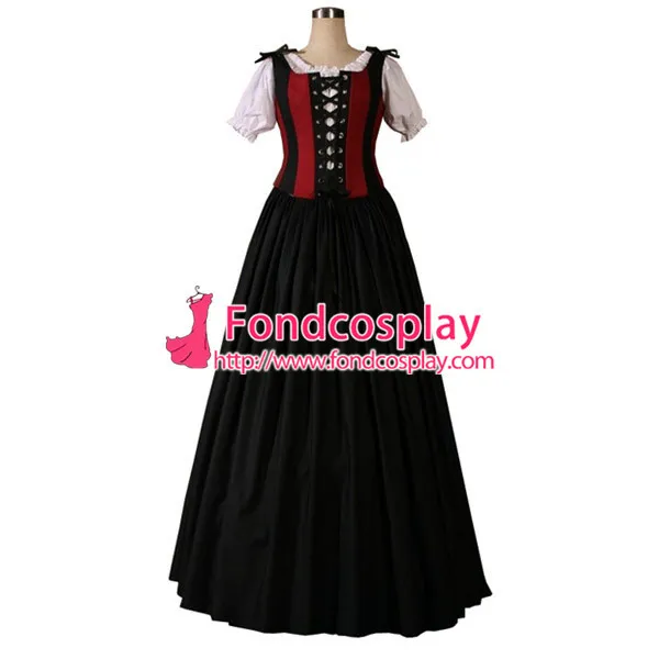 Gothic Lolita Punk Medieval Gown Black Long Evening Dress Jacket Tailor-Made[CK1424]