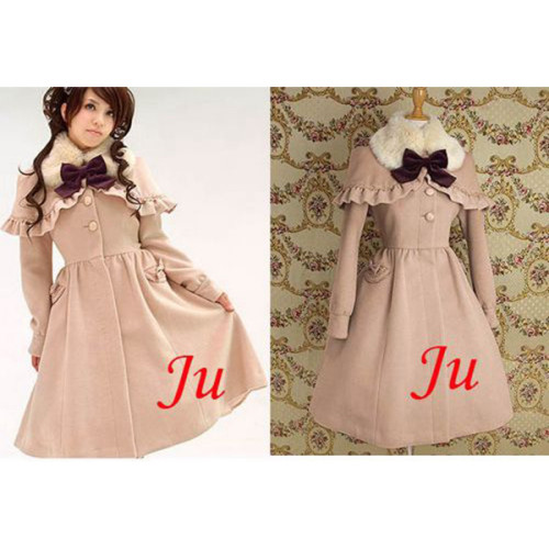 Gothic Lolita Punk Wool Coat Dress With Cape Cosplay Costume Tailor-Made[CK512]
