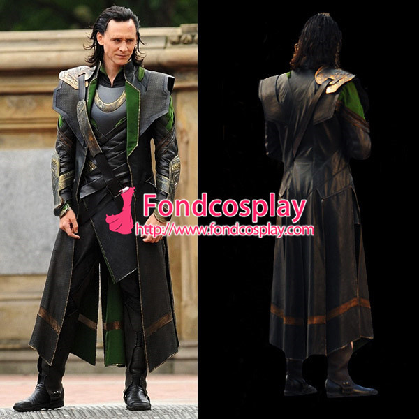 The Avengers Loki Outfit Jacket Coat Moive Cosplay Costume Tailo-Made[G990]