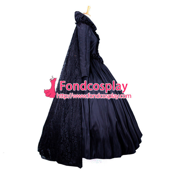 Elegant Gothic Lolita Punk Victorian Dress Black Cloak Ball Medieval Gown Cosplay Costume Custom-Made[G1054]