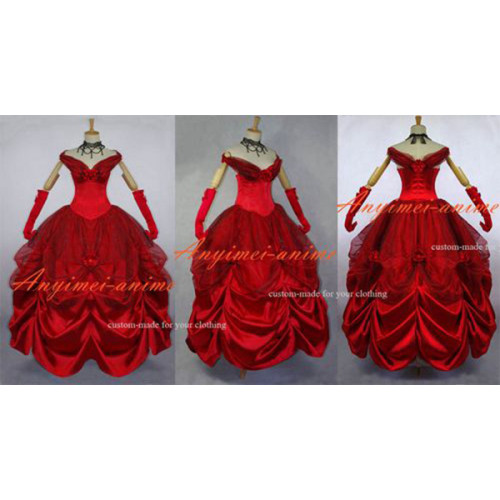 Red Belle Princess Dress Ball Gown Movie Cosplay Costume Custom-Made[G641]
