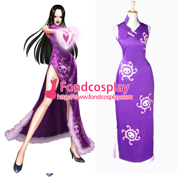 One Piece Boa Hankokku Dress Cheong-Sam Cosplay Costume Tailor-Made[G834]