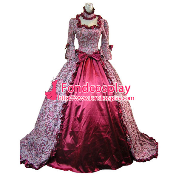 Gothic Lolita Punk Medieval Gown Red Figure Long Evening Dress Jacket Tailor-Made[CK1430]