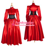 Gothic Lolita Punk Ball Gown Red Satin Dress Cosplay Costume Tailor-Made[G1015]