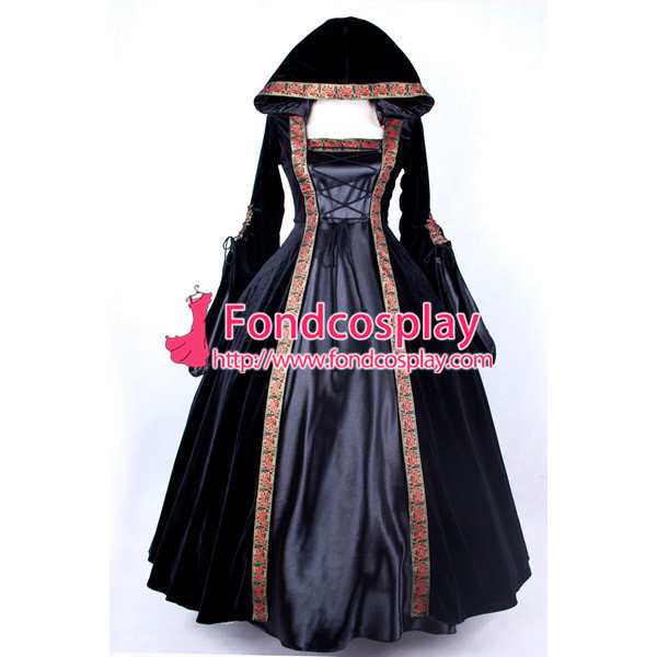 Victorian Rococo Medieval Gown Miko Ball Dress Gothic Punk Velvet Cosplay Costume Tailor-Made[G205]