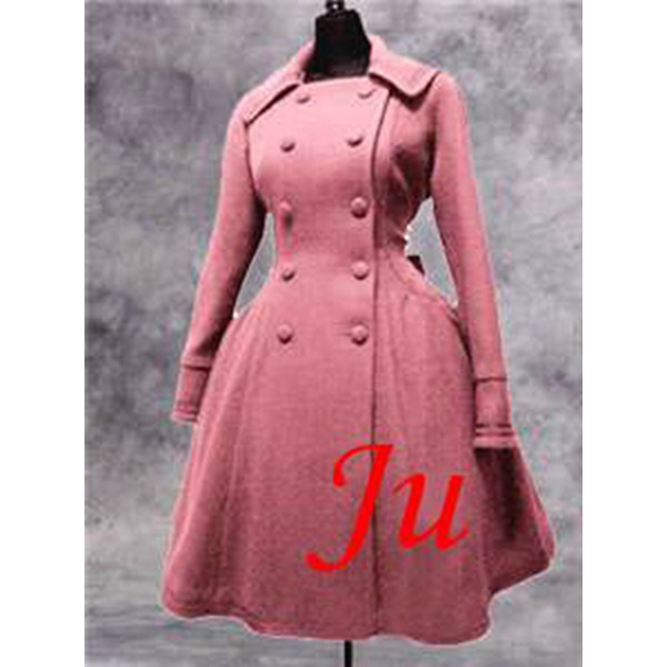 US$ 178.10 - Gothic Lolita Punk Pink Wool Coat With Cape Cosplay Costume  Tailor-Made[CK876] 