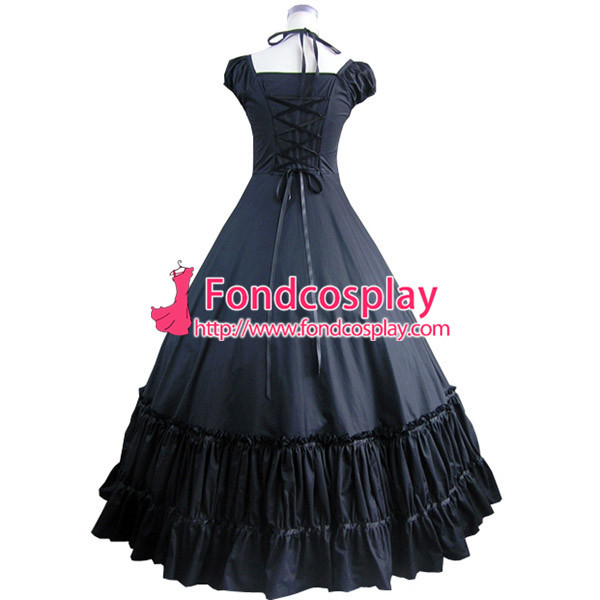 Gothic Lolita Punk Medieval Gown Black And White Ball Long Evening Dress Jacket Tailor-Made[CK1393]