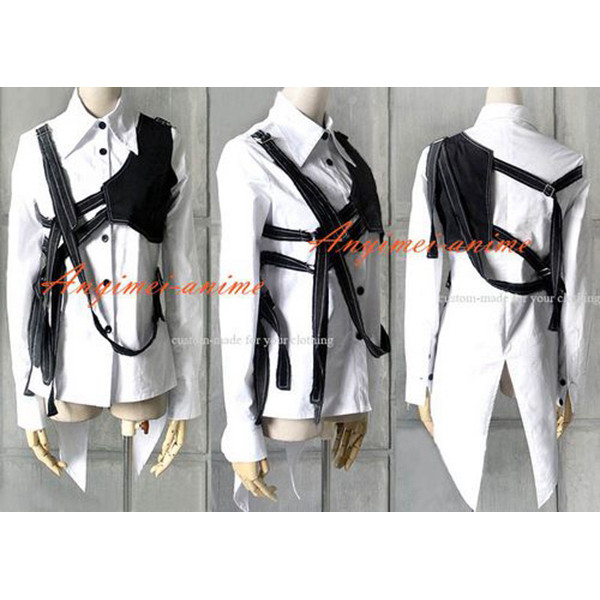 Gothic Lolita Punk Fashion Shirt And Black Pants White Swallow-Tailed Coat Cosplay Costume Tailor-Made[CK1305]