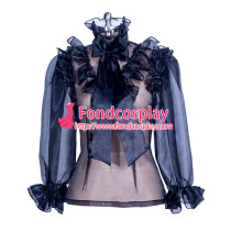 sexy Organza Blouse transparency shirt costume Tailor-made [G3870]