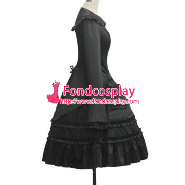 Gothic Lolita Punk Black Cotton Dress School Uniform Outfit Tailor-Made[CK1435]
