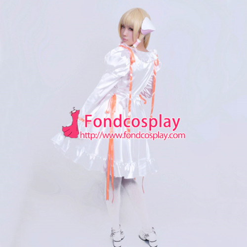White Chobits-Chii Satin Dress Cosplay Costume Tailor-Made[G005]