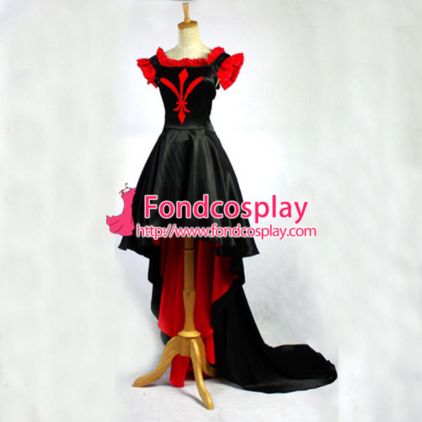 Chobits-Chii Satin Black-Red Dress Cosplay Costume Tailor-Made[G017]