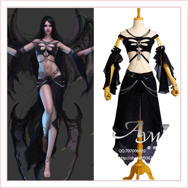 Sexy Shaiya Dark Goddess Game Cosplay Costume Tailor-Made[G707]