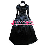 Gothic Lolita Punk Medieval Gown Black Ball Long Evening Dress Jacket Tailor-Made[CK1389]
