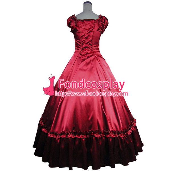 Gothic Lolita Punk Medieval Gown Red And White Ball Long Evening Dress Jacket Tailor-Made[CK1410]