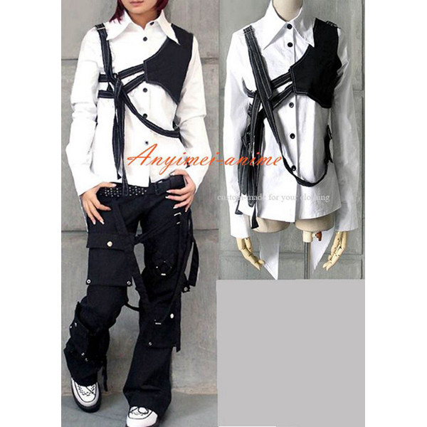 Gothic Lolita Punk Fashion Shirt And Black Pants White Swallow-Tailed Coat Cosplay Costume Tailor-Made[CK1305]
