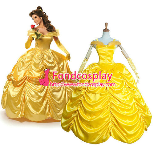 Beautiful Yellow Belle Princess Dress Movie Cosplay Costume Custom-Made[G903]