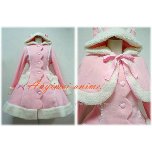 Gothic Lolita Punk Fashion Sweet Wool Coat Dress With Cape Cosplay Costume Tailor-Made[CK1193]
