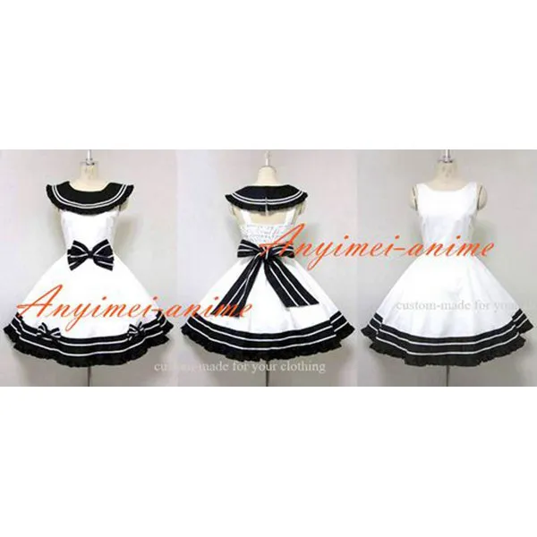 Uniform Dress Lolita School Girl Dress White Maid Dress Cosplay Costume Tailor-Made[CK1312]