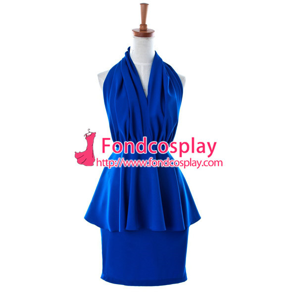 Lovely Lolita Blue Backless Dress Cosplay Costume Tailor-Made[G942]