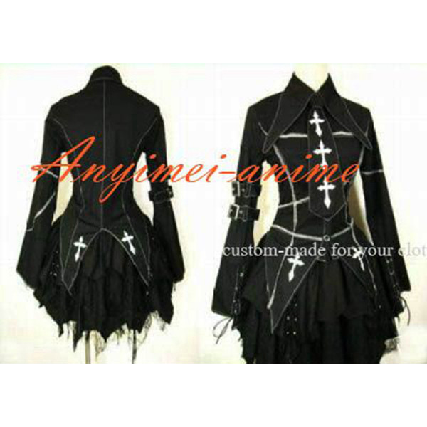 Gothic Lolita Punk Fashion Black Jacket Coat Dress Cosplay Costume Tailor-Made[CK1140]