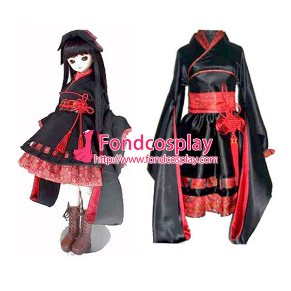 Japan Gtothic Lolita Punk Sd Doll Kimono Cosplay Costume Tailor-Made[G143]
