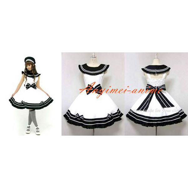 Uniform Dress Lolita School Girl Dress White Maid Dress Cosplay Costume Tailor-Made[CK1312]
