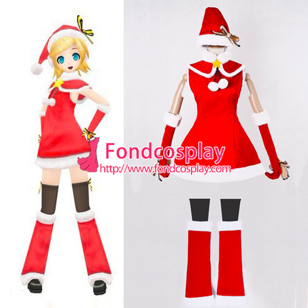 Vocaloid 2 Hatsune Miku Dress Christmas Velvet Cosplay Costume Custom-Made[G852]