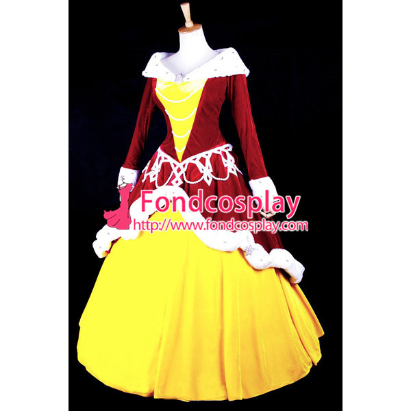 Grimms' Fairy Tales Belle Princess Dress Cosplay Christmas Costume Custom-Made[G856]