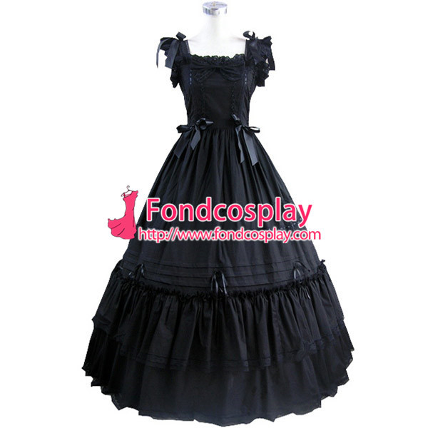 Gothic Lolita Punk Medieval Gown Black Long Evening Dress Jacket Tailor-Made[CK1434]