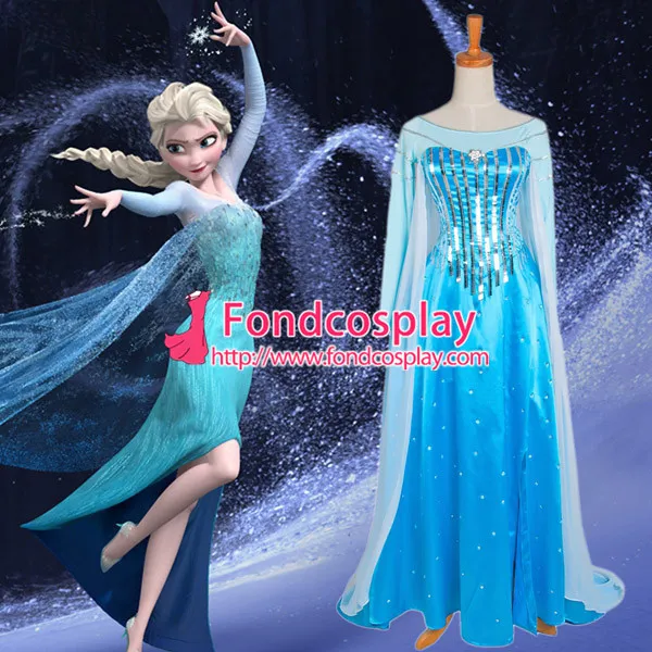 Princess Elsa Dress From For Girls Children Movie Cosplay Costume Custom-Made[G1225]