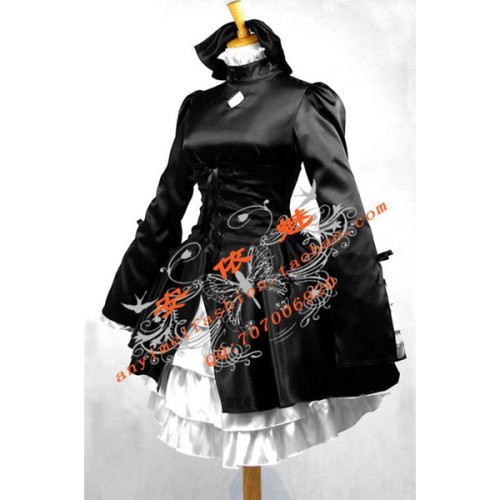 Fata Stay Night Saber Alternative Black Satin Dress Cosplay Costume Tailor-Made[CK710]