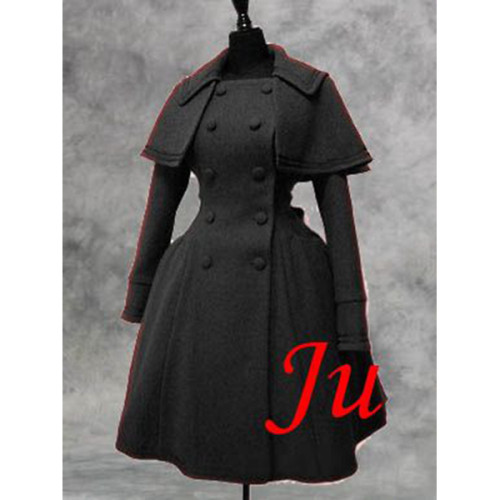 Gothic Lolita Punk Wool Coat With Cape Dress Cosplay Costume Tailor-Made[CK529]