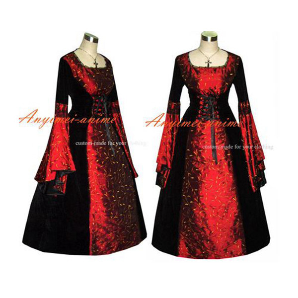 Victorian Rococo Medieval Gown Ball Dress Velvet Gothic Punk Cosplay Costume Tailor-Made[G371]