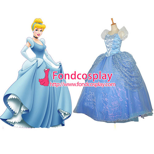 Beautiful Princess Cinderella Dress Dancing Party Dress Movie Cosplay Costume Custom-Made[G657]
