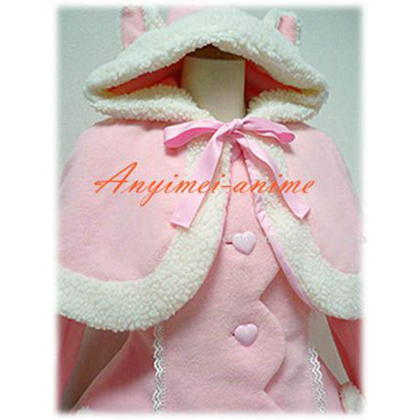 Gothic Lolita Punk Fashion Sweet Wool Coat Dress With Cape Cosplay Costume Tailor-Made[CK1193]