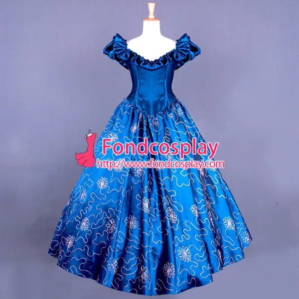 Victorian Rococo Medieval Gown Ball Gothic Embroidered Tafetta Dress Cosplay Costume Tailor-Made[G830]