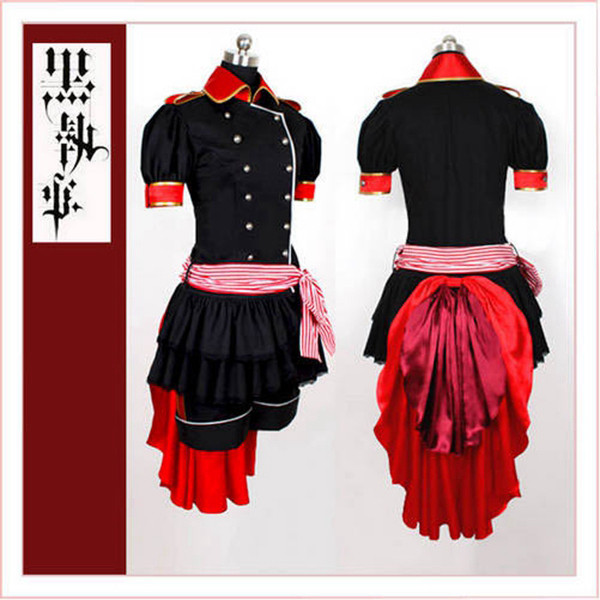 Black Butler Kuroshitsuji Ciel Phantomhive Women'S Black And Red Dress Cosplay Costume Tailor-Made[CK1352]