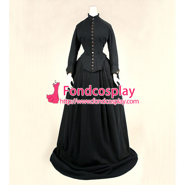Victorian Rococo Medieval Gown Ball Dress Gothic Linen Cosplay Costume Custom-Made[G842]