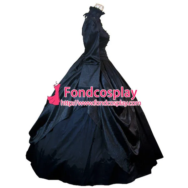 Gothic Lolita Punk Medieval Gown Black Long Evening Dress Jacket Tailor-Made[CK1432]